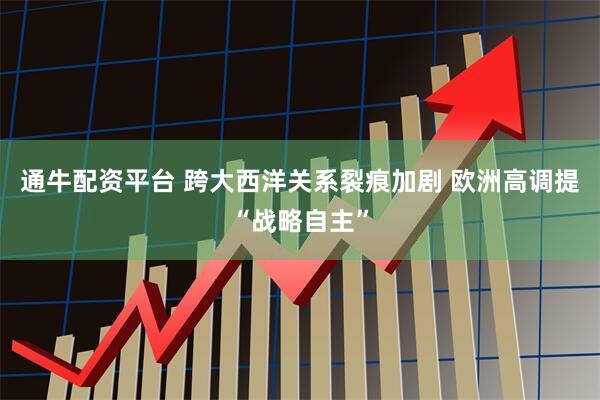 通牛配资平台 跨大西洋关系裂痕加剧 欧洲高调提“战略自主”